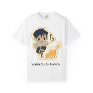 Watch Out for Furballs – Chibi Unisex Garment-Dyed T-shirt