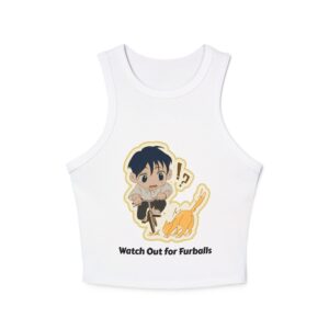 Watch Out for Furballs – Chibi Women’s Micro Rib Racer Tank Top
