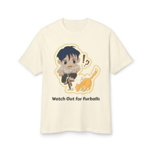 Watch Out for Furballs – Chibi Unisex Garment-Dyed Heavyweight Cotton Tee