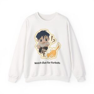 Watch Out for Furballs – Chibi Unisex Heavy Blend™ Crewneck Sweatshirt