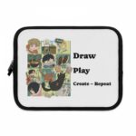 Draw, Play, Create – Repeat – Chibi Laptop Sleeve