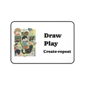Draw, Play, Create – Repeat – Chibi Desk Mat
