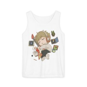 Soft Tunes – Chibi Unisex Garment-Dyed Tank Top