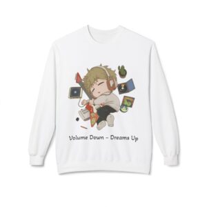 Volume Down – Dreams Up – Chibi Unisex Midweight Softstyle Fleece Crewneck Sweatshirt