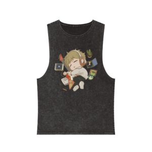 Soft Tunes – Chibi Unisex Stonewash Tank Top