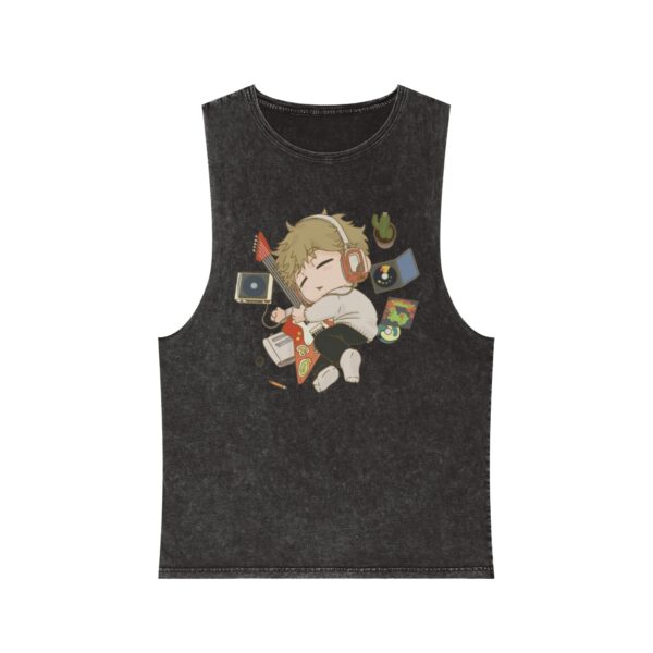Soft Tunes – Chibi Unisex Stonewash Tank Top 1 17671378648897647945 2048